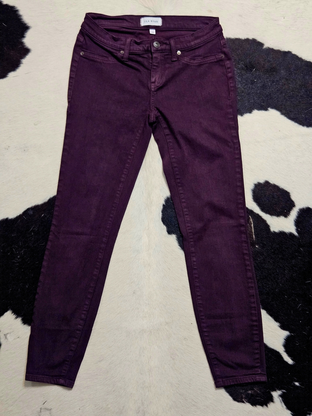 LILA RYAN Women's Ankle Skinny Jeans - Purple Plum Sz. 25